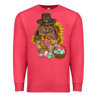 Cardinal Western Rabbit with sunflowers Easter Day Premium Sweatshirt - HowdyJamesFarm
