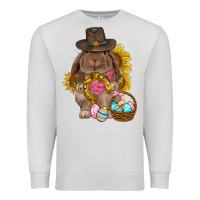 Dove Grey Western Rabbit with sunflowers Easter Day Premium Sweatshirt - HowdyJamesFarm