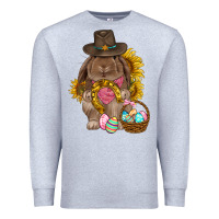 Heather Grey Western Rabbit with sunflowers Easter Day Premium Sweatshirt - HowdyJamesFarm