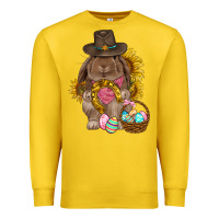 Lemon Western Rabbit with sunflowers Easter Day Premium Sweatshirt - HowdyJamesFarm