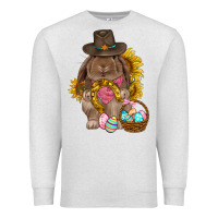 Oatmeal Heather Western Rabbit with sunflowers Easter Day Premium Sweatshirt - HowdyJamesFarm
