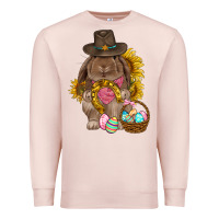 Pale Pink Western Rabbit with sunflowers Easter Day Premium Sweatshirt - HowdyJamesFarm