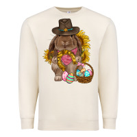 Sandshell Western Rabbit with sunflowers Easter Day Premium Sweatshirt - HowdyJamesFarm