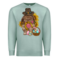 Seafoam Western Rabbit with sunflowers Easter Day Premium Sweatshirt - HowdyJamesFarm