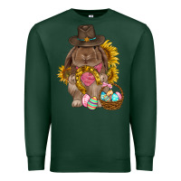 Sports Green Western Rabbit with sunflowers Easter Day Premium Sweatshirt - HowdyJamesFarm