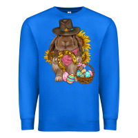 True Royal Western Rabbit with sunflowers Easter Day Premium Sweatshirt - HowdyJamesFarm