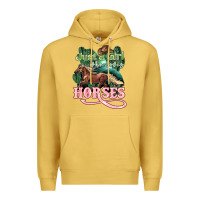 Antique Gold Just a girl who loves Horses Premium Hoodie - HowdyJamesFarm