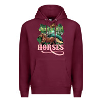 Burgundy Just a girl who loves Horses Premium Hoodie - HowdyJamesFarm