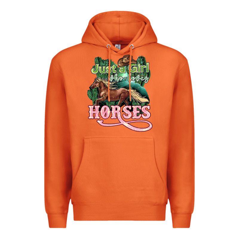 Just A Girl Who Loves Horses Premium Hoodie by HowdyJamesFarm | Teevron