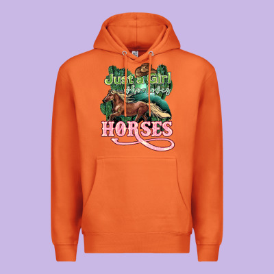 Just A Girl Who Loves Horses Premium Hoodie Designed By Howdyjamesfarm
