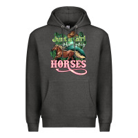 Charcoal Heather Just a girl who loves Horses Premium Hoodie - HowdyJamesFarm
