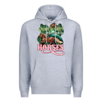 Heather Grey Just a girl who loves Horses Premium Hoodie - HowdyJamesFarm
