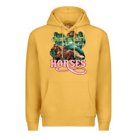 Mustard Just a girl who loves Horses Premium Hoodie - HowdyJamesFarm