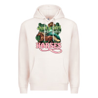 Pale Pink Just a girl who loves Horses Premium Hoodie - HowdyJamesFarm