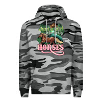 Slate Camo Just a girl who loves Horses Premium Hoodie - HowdyJamesFarm