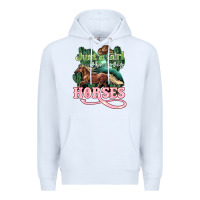 White Just a girl who loves Horses Premium Hoodie - HowdyJamesFarm