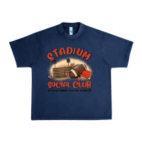 Navy stadium social club football Urban Heavy Tee - MaliasSmallBusiness
