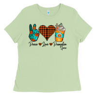 Matcha Peace Love Pumpkin Spice Ladies Tee - CowhideDigitalArt