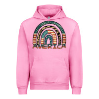 Fuchsia Pink America rainbow Urban Hoodie - FaDigitalArtStudio