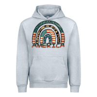 Heather Grey America rainbow Urban Hoodie - FaDigitalArtStudio