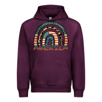Mauve Wine America rainbow Urban Hoodie - FaDigitalArtStudio