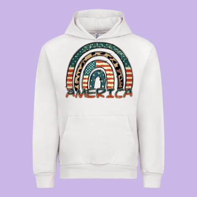 America Rainbow Urban Hoodie Designed By Fadigitalartstudio