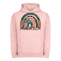 Pigment Salmon America rainbow Urban Hoodie - FaDigitalArtStudio