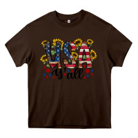Chocolate Brown usa yall Heavy Core Tee - RacoonDesign