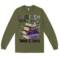 Army Green i like them real thick and juicy books Long Sleeve Tee - MaliasSmallBusiness