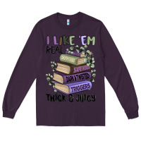 Plum i like them real thick and juicy books Long Sleeve Tee - MaliasSmallBusiness