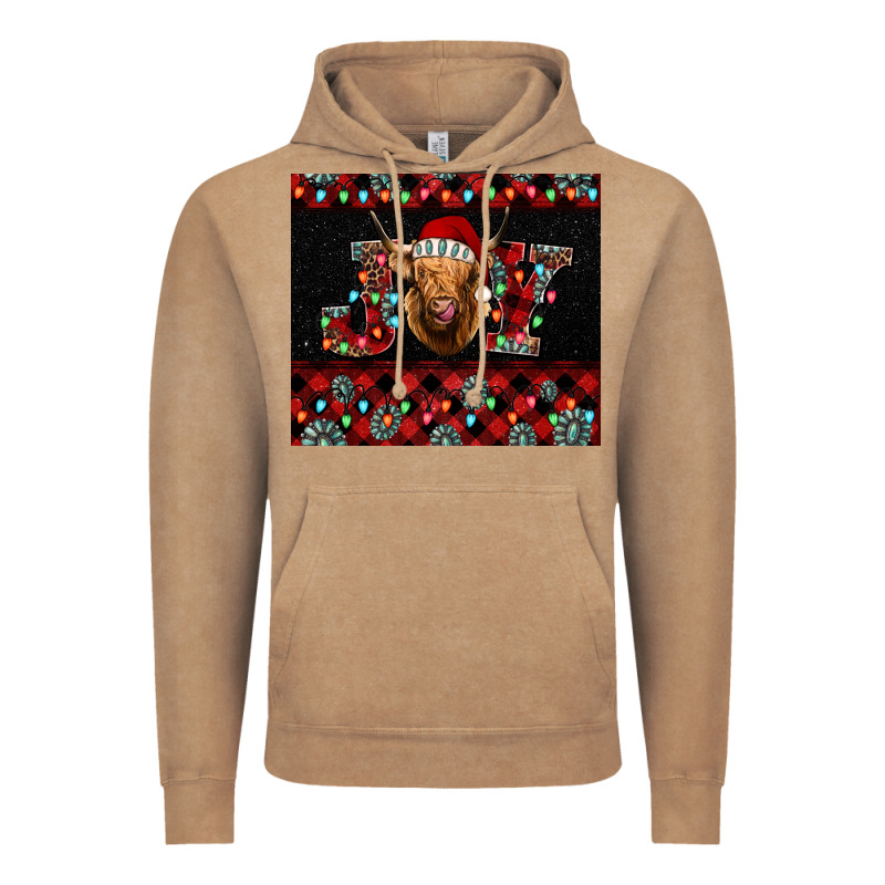 Highland Cow Joy Christmas Vintage Hoodie by BarkalooDesign | Teevron