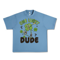 Pebble Blue one lucky dude Urban Heavy Tee - MaliasSmallBusiness