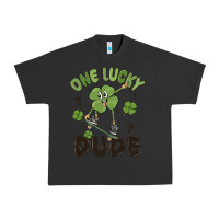 Pigment Black one lucky dude Urban Heavy Tee - MaliasSmallBusiness