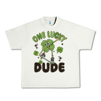 Pistachio one lucky dude Urban Heavy Tee - MaliasSmallBusiness