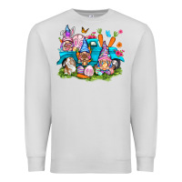 Dove Grey Easter gnomies with truck Easter Day Premium Sweatshirt - HowdyJamesFarm
