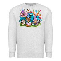 Oatmeal Heather Easter gnomies with truck Easter Day Premium Sweatshirt - HowdyJamesFarm