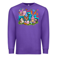 Purple Easter gnomies with truck Easter Day Premium Sweatshirt - HowdyJamesFarm