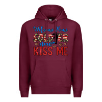 Burgundy welcome home soldier now kiss me Premium Hoodie - JahusDesignShop