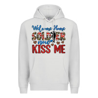 Dove Grey welcome home soldier now kiss me Premium Hoodie - JahusDesignShop