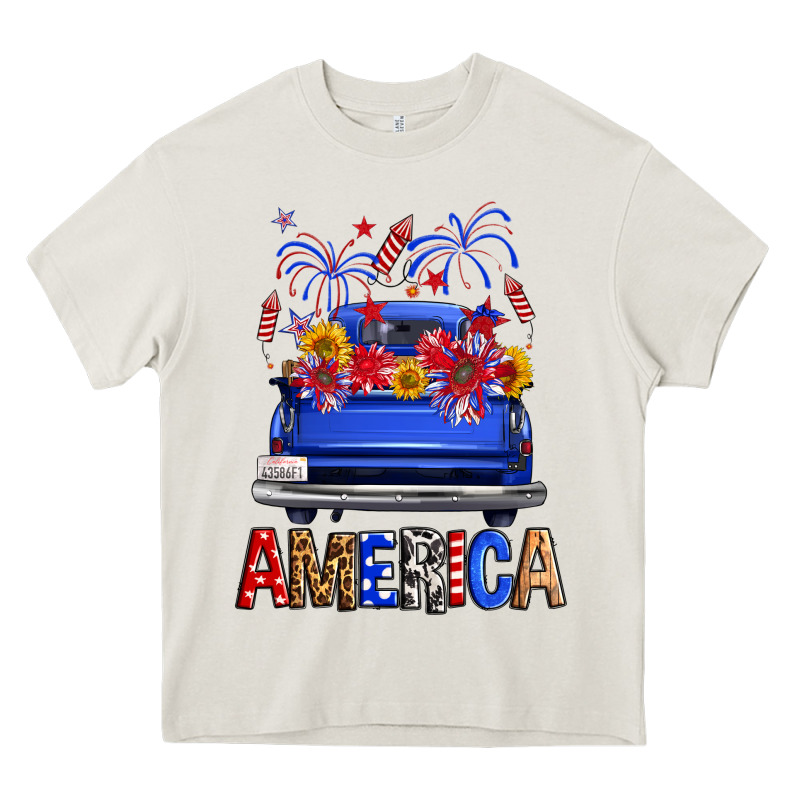 Western Fourth Of July America Truck Heavy Core Tee by FaDigitalArtStudio | Teevron