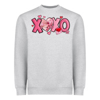 Heather Grey xoxo disco heart valentine's day Heavyweight Sweatshirt - MaliasSmallBusiness