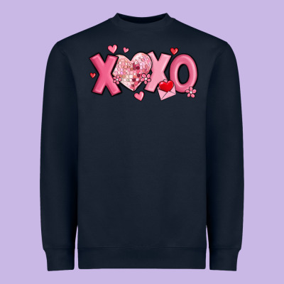 Xoxo Disco Heart Valentine's Day Heavyweight Sweatshirt Designed By Maliassmallbusiness