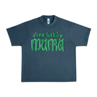 Midnight Navy one lucky mama Urban Heavy Tee - MaliasSmallBusiness