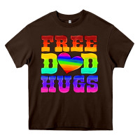 Chocolate Brown lgbtq free dad hugs Heavy Core Tee - HRA Design Shop