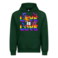 Forest Green Love is love Urban Hoodie - FaDigitalArtStudio