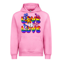 Fuchsia Pink Love is love Urban Hoodie - FaDigitalArtStudio