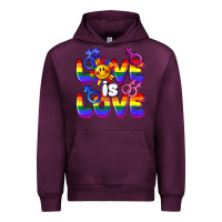 Mauve Wine Love is love Urban Hoodie - FaDigitalArtStudio