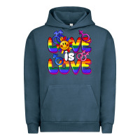 Pigment Midnight Navy Love is love Urban Hoodie - FaDigitalArtStudio