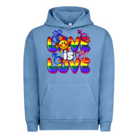 Pigment Pebble Blue Love is love Urban Hoodie - FaDigitalArtStudio