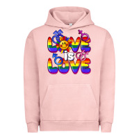 Pigment Salmon Love is love Urban Hoodie - FaDigitalArtStudio